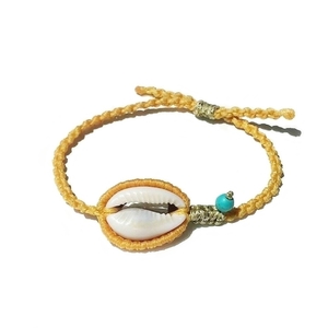 Summer simplicity, μακραμε βραχιολια με κοχυλι - chic, fashion, κερωμένα κορδόνια, γυναικεία, καλοκαίρι, χαολίτης, κοχύλι, μακραμέ, κορδόνια, χειροποίητα, minimal, boho, αυξομειούμενα - 3