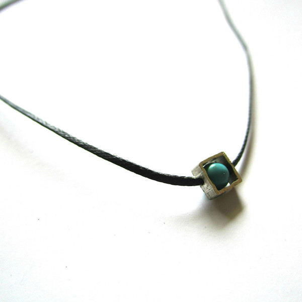 tiny square 925| χειροποιητο ασημενιο κολιε minimal - chic, fashion, vintage, charms, κερωμένα κορδόνια, ιδιαίτερο, μοντέρνο, πέτρα, ασήμι 925, μέταλλο, κολιέ, κορδόνια, γεωμετρικά σχέδια, εντυπωσιακό, καθημερινό, minimal, must, ασημένια, κοντά, ευκολοφόρετο, διαχρονικό, amano, μπλε χάντρα