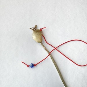 Ρόδι__ Χειροποίητος σελιδοδείκτης - ορείχαλκος, αλπακάς, δώρο, χειροποίητα, σελιδοδείκτες, σφυρήλατο, χάντρες, ρόδι