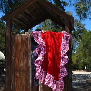 RED BEACH TOWEL - βαμβάκι, δαντέλα, καλοκαίρι, χειροποίητα, παραλία, θάλασσα - 3