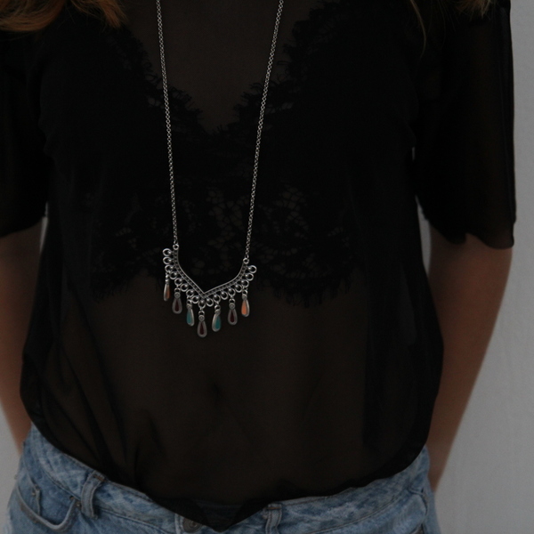 Μακρύ Κολιέ "Semiramis" - χρωματιστό, καλοκαιρινό, ιδιαίτερο, μοντέρνο, ορείχαλκος, σμάλτος, μακρύ, κολιέ, γεωμετρικά σχέδια, μακριά, boho, ethnic, ευκολοφόρετο, Black Friday - 3