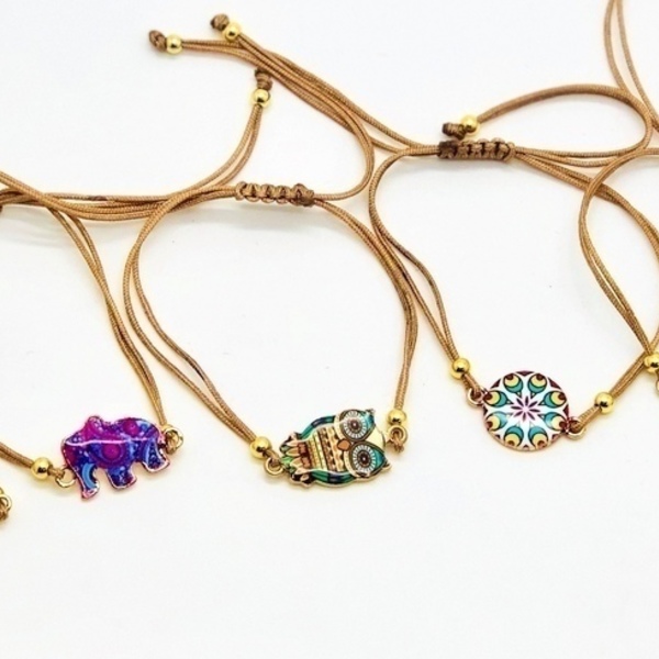 Boho tiny bracelets, χειροποίητα βραχιόλια, λεπτά βραχιόλια. - χρωματιστό, charms, κορίτσι, δώρο, βραχιόλια, κορδόνια, χειροποίητα, απαραίτητα καλοκαιρινά αξεσουάρ, boho, μεταλλικά στοιχεία, φθηνά - 5