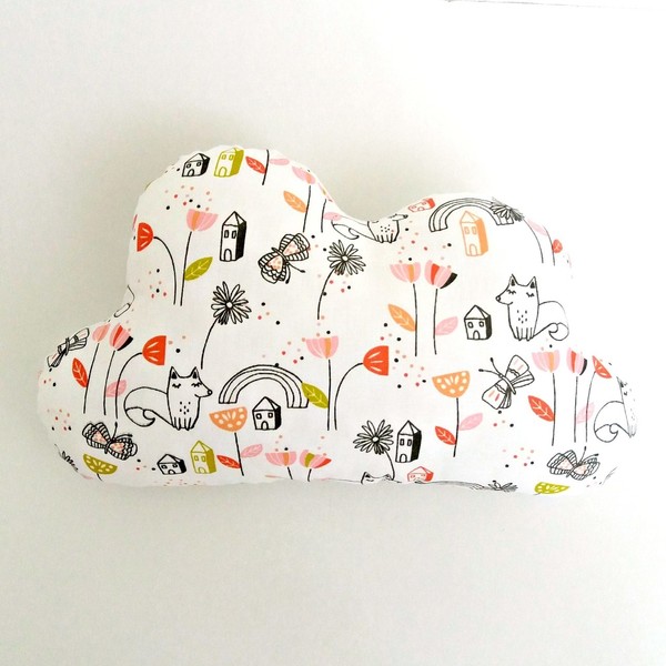 Σετ 3 τεμαχίων "Υφασμάτινα σπιτάκια και σύννεφο" - ύφασμα, κορίτσι, δώρα για βάπτιση, παιδικό δωμάτιο, βρεφικά, δώρα για μωρά, για παιδιά, μαξιλάρια - 5