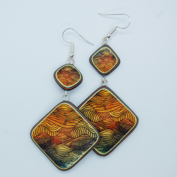 Κρεμαστά Σκουλαρίκια Boho - boho, κρεμαστά, μεγάλα - 3