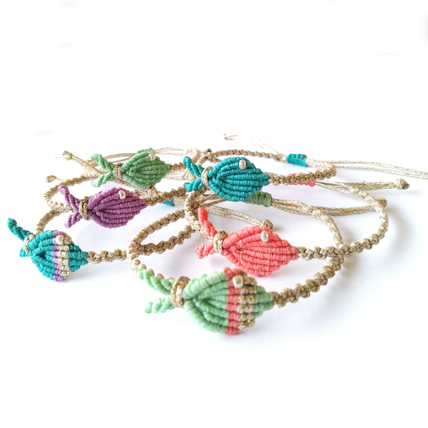 Macrame fish!!! - charms, ψάρι, κορδόνια, απαραίτητα καλοκαιρινά αξεσουάρ, χεριού, αυξομειούμενα - 3