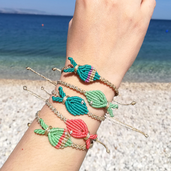 Macrame fish!!! - charms, ψάρι, κορδόνια, απαραίτητα καλοκαιρινά αξεσουάρ, χεριού, αυξομειούμενα - 4