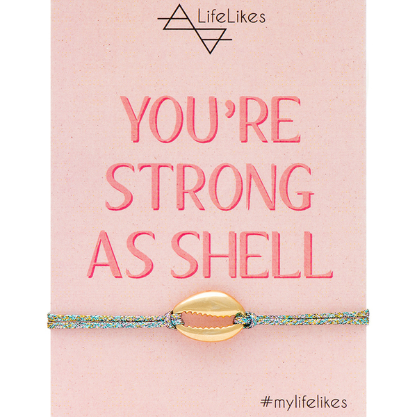 Shell Bracelet - charms, επιχρυσωμένα, ορείχαλκος, κοχύλι, αυξομειούμενα