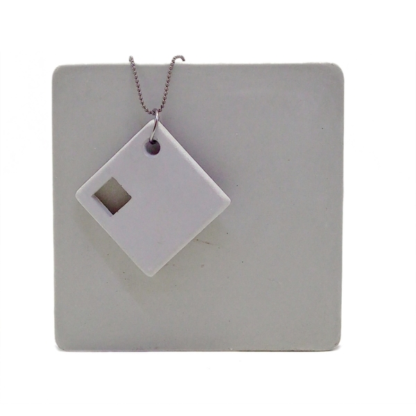 Κρεμαστό τσιμεντένιο κόσμημα //geometrica IΙ - charms, τσιμέντο, γεωμετρικά σχέδια, μακριά, κρεμαστά - 3