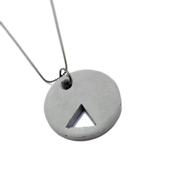 Κρεμαστό τσιμεντένιο κόσμημα //geometrica IΙI - charms, τσιμέντο, γεωμετρικά σχέδια, μακριά, κρεμαστά - 2