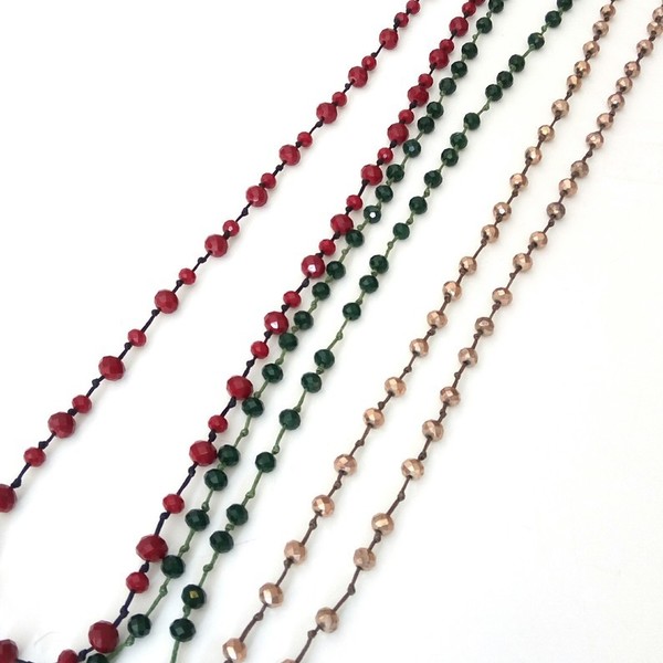 Κολιέ ροζάριο με πράσινες χάντρες - χειροποίητα, χάντρες, μακριά, ροζάριο, Black Friday, φθηνά - 3