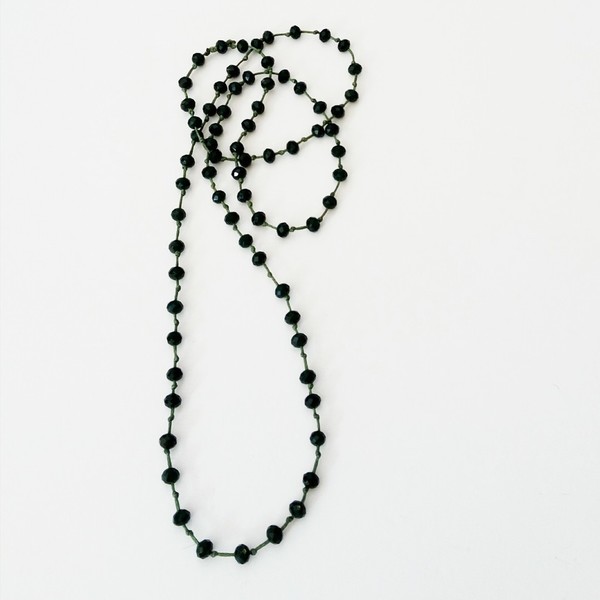 Κολιέ ροζάριο με πράσινες χάντρες - χειροποίητα, χάντρες, μακριά, ροζάριο, Black Friday, φθηνά - 2