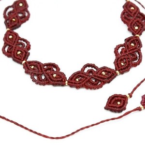 Μακραμέ τσόκερ boho gipsy κολιέ με vintage - chic, τσόκερ, κοντά, boho - 2
