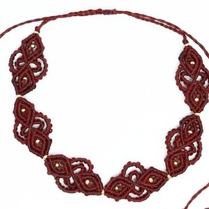 Μακραμέ τσόκερ boho gipsy κολιέ με vintage - chic, τσόκερ, κοντά, boho - 3