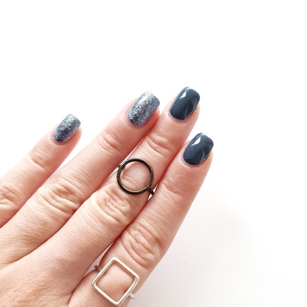 Square ring - ορείχαλκος, επάργυρα, μικρά, boho, boho, αυξομειούμενα - 2