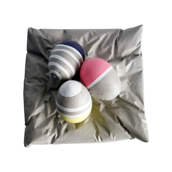 ΠΈΤΡΙΝΟ ΜΑΞΙΛΑΡΙ ΜΕ ΑΥΓΑ " black & white" colorful - τσιμέντο, διακοσμητικά, σετ δώρου