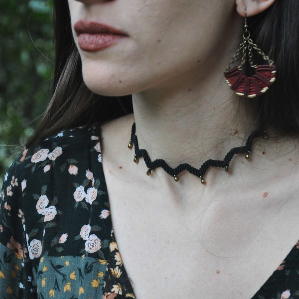 Μακραμέ τσοκερ boho gypsy - μακραμέ, τσόκερ, κοντά, boho - 3