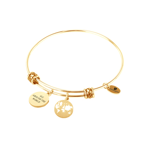 ALL AROUND THE WORLD GOLD By Natalie Gersa - επιχρυσωμένα, ατσάλι, χεριού, αυξομειούμενα