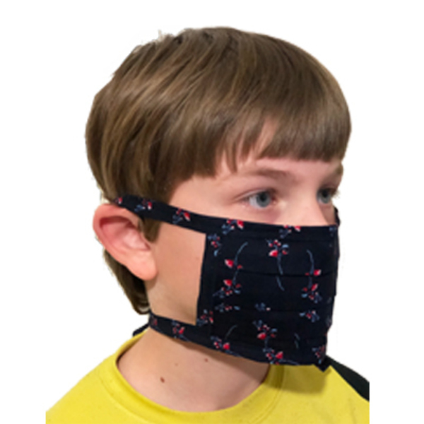 Μάσκα βαμβακερή μπλε με μικρό σχέδιο σετ δύο τεμαχίων - μπλε, γυναικεία, μάσκα προσώπου, μάσκες προσώπου - 4