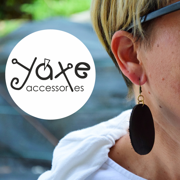 Μαύρο-καφέ μεγάλος κύκλος δερμάτινο σκουλαρίκι - βραδυνά, γεωμετρικά σχέδια, καθημερινό, δώρο οικονομικό, δώρα για γυναίκες - 5