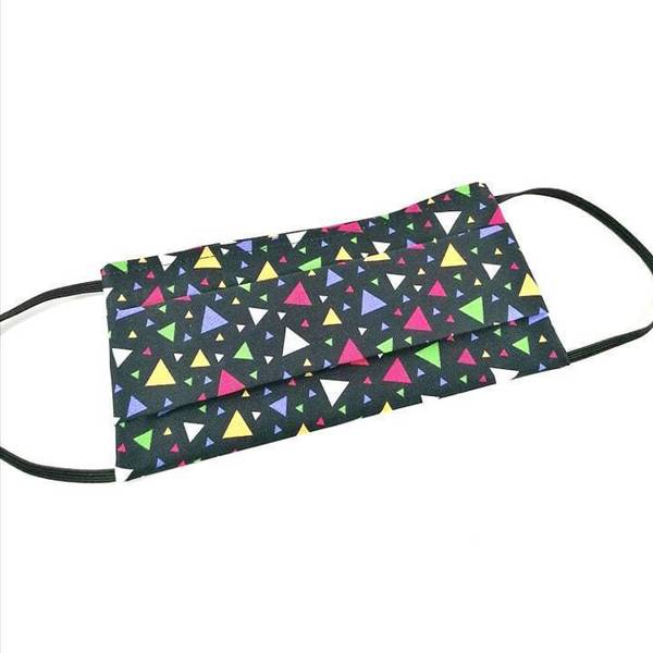 Σετ 2 Βαμβακερές Μάσκες Προσώπου "Triangles Set" - βαμβάκι, γυναικεία, γεωμετρικά σχέδια, πλενόμενο, μάσκα προσώπου, unisex gifts, μάσκες προσώπου - 2