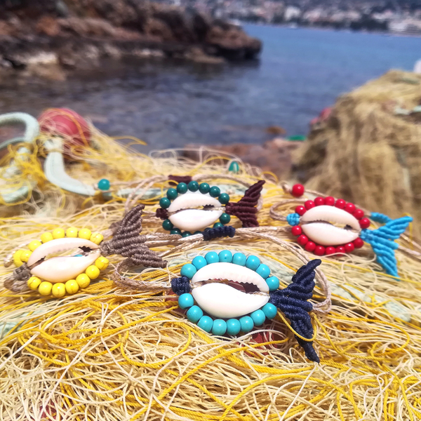 Shell...fish!!!! - charms, χαολίτης, ψάρι, κοχύλι, απαραίτητα καλοκαιρινά αξεσουάρ, χεριού, αυξομειούμενα - 3