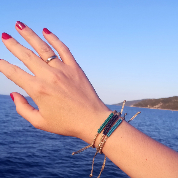 Minimal macrame βραχιόλι - μακραμέ, κορδόνια, χεριού, αυξομειούμενα, φθηνά - 4