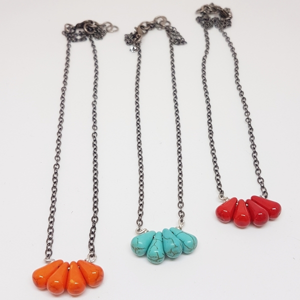 Κρεμαστό με χαολίτη - charms, χάντρες, κοντά, ατσάλι, boho