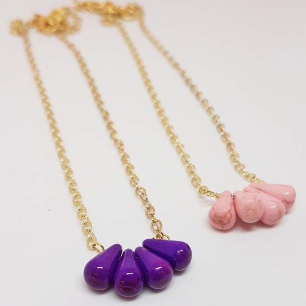 Κρεμαστό με χαολίτη - charms, χάντρες, κοντά, ατσάλι, boho - 3