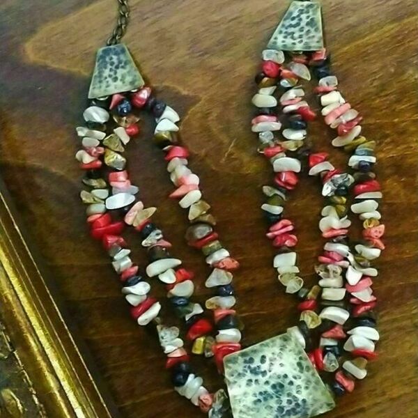 "Boho style" - ημιπολύτιμες πέτρες, boho, μπρούντζος - 3