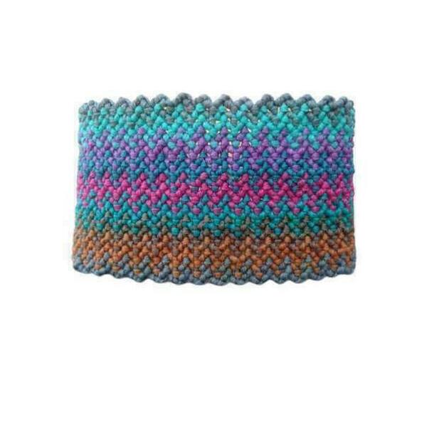 Μακραμέ βραχιόλι Φαρδύ mix and match - μακραμέ, boho, χεριού, αυξομειούμενα, φαρδιά