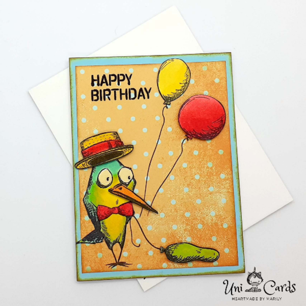 Κάρτα γενεθλίων με πουλάκι - πουλάκια, δώρα γενεθλίων, κάρτα ευχών - 3