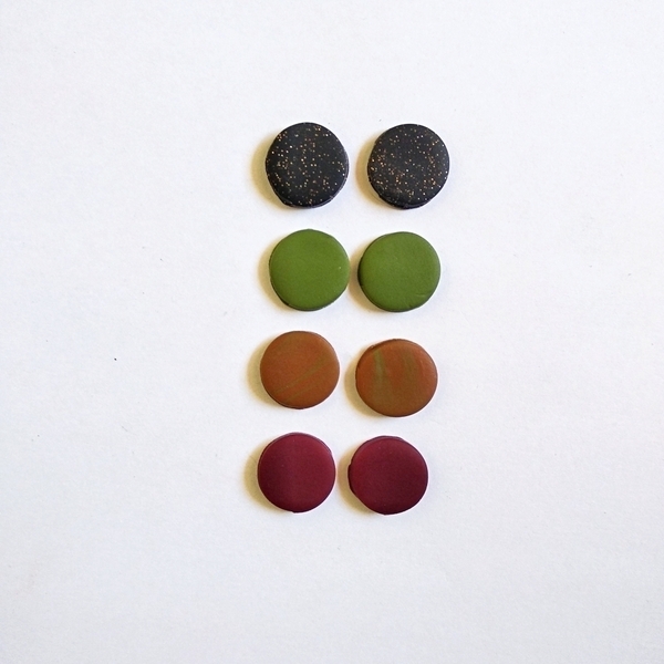 Set studs - πηλός, καρφωτά, μικρά, faux bijoux, φθηνά