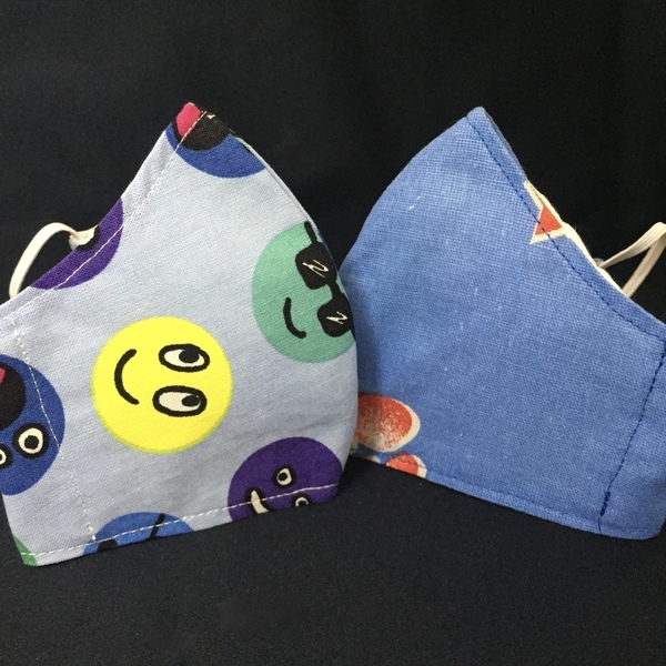 Σετ 2 τεμαχίων, παιδικές υφασμάτινες μάσκες - κορίτσι, αγόρι, για παιδιά, μάσκα προσώπου, παιδικές μάσκες - 3