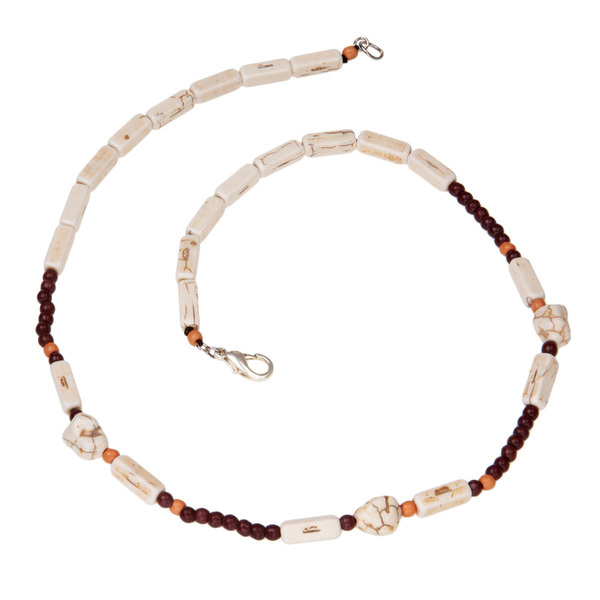 Ανδρικό κολιέ boho - ημιπολύτιμες πέτρες, χαολίτης, κολιέ