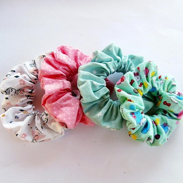 Σετ 4 λαστιχάκια μαλλιών scrunchie - λαστιχάκια μαλλιών, αξεσουάρ μαλλιών - 2