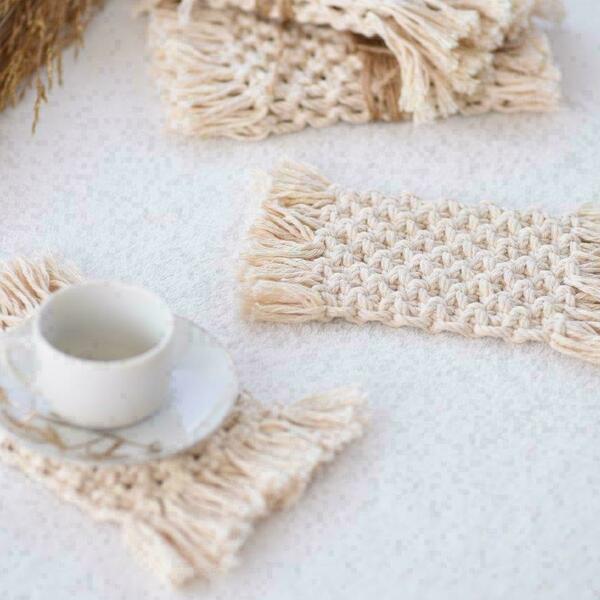 handmade macrame coasters - 2