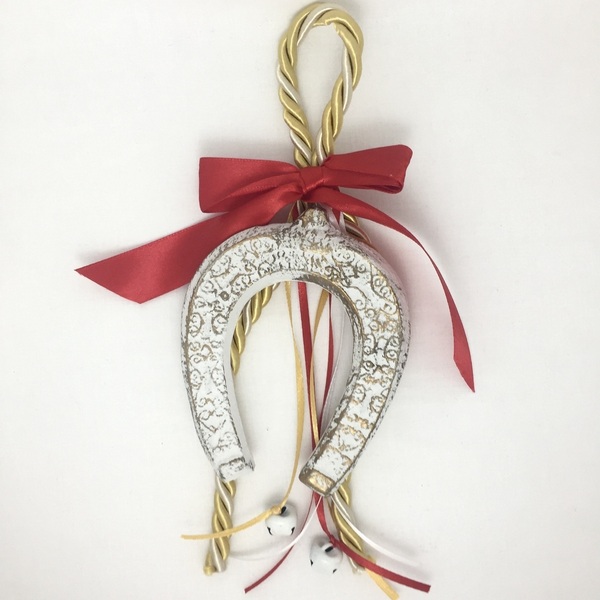 Κρεμαστό γούρι με πέταλο - δώρο, χριστουγεννιάτικα δώρα, γούρια - 2