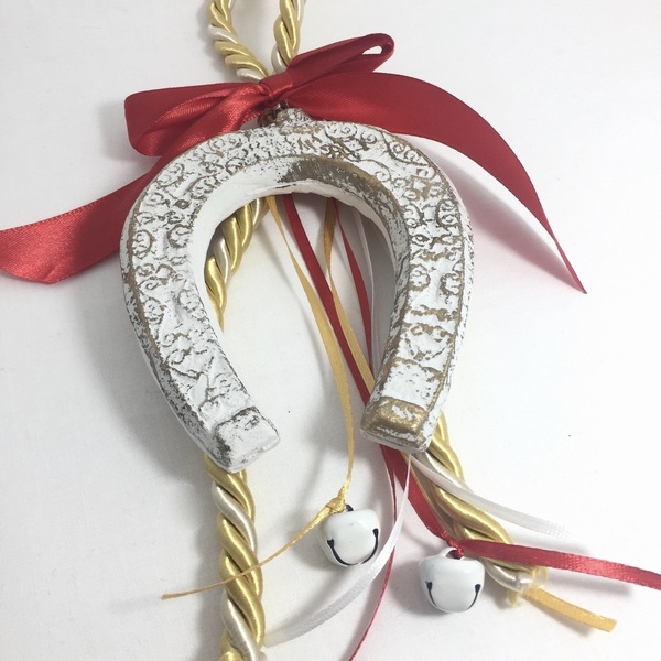 Κρεμαστό γούρι με πέταλο - δώρο, χριστουγεννιάτικα δώρα, γούρια - 4