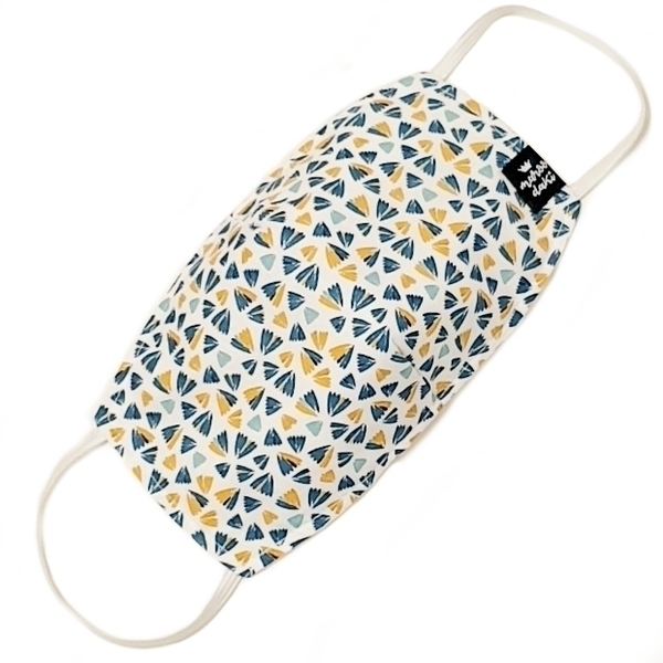 Υφασμάτινη μάσκα #blueNyellowtriangles - γυναικεία, ανδρικά, γεωμετρικά σχέδια, μάσκες προσώπου, με φίλτρο