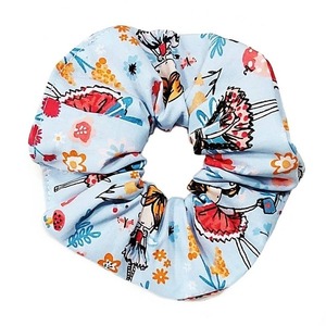 Scrunchie/ Λαστιχάκια μαλλιών 'μπλε νεράιδες' - 1 τεμάχιο - ύφασμα, απαραίτητα καλοκαιρινά αξεσουάρ, λαστιχάκια μαλλιών