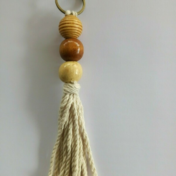 Macrame μπρελοκ - μπομπονιερα Μ4 - δώρο, γιορτή, δώρα γενεθλίων, πλεκτά - 3