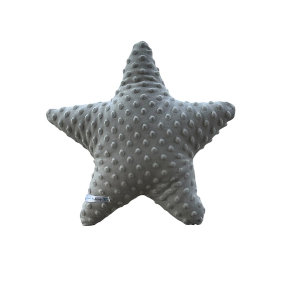 Μαξιλάρι αστέρι με ύφασμα μίνκυ βελουτέ - ύφασμα, αστέρι, μαξιλάρια - 2