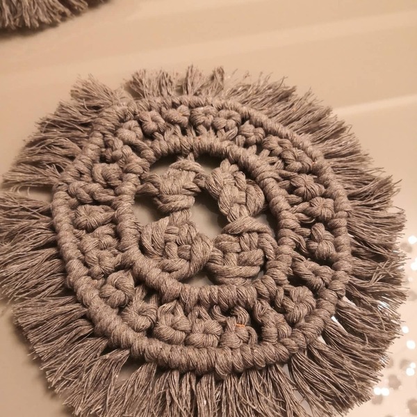 Macrame coasters - ύφασμα, διακοσμητικά - 3