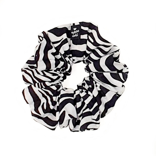 Scrunchie λαστιχάκι μαλλιών #zebra - κοκκαλάκι, γυναικεία, κορίτσι, λαστιχάκι, λαστιχάκια μαλλιών