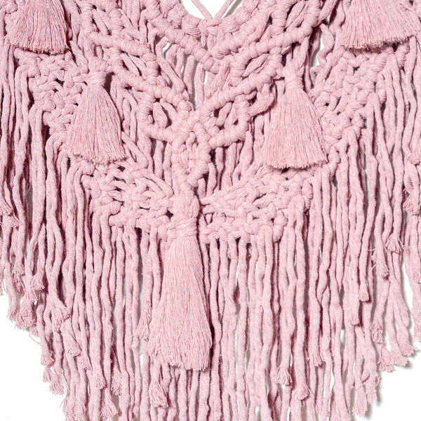Κρεμαστό μακραμε old pink boho - μακραμέ, διακοσμητικά - 2