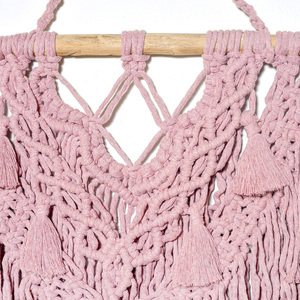 Κρεμαστό μακραμε old pink boho - μακραμέ, διακοσμητικά - 3