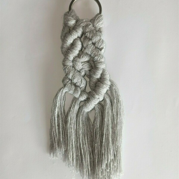 Macrame μπρελοκ - μπομπονιερα Μ28 - δώρο, γενέθλια, γιορτή της μητέρας, πλεκτά - 2