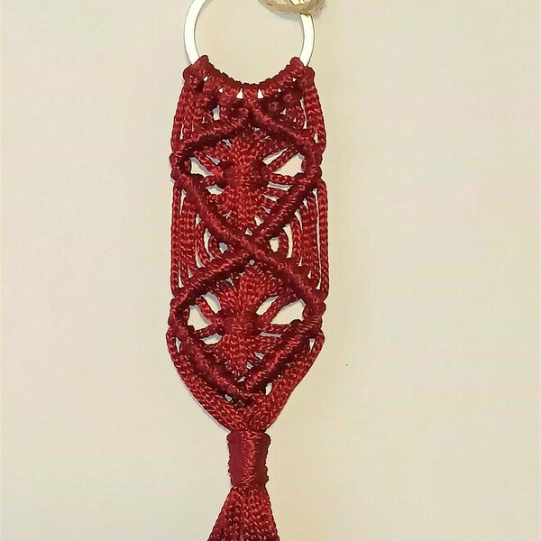 Macrame μπρελοκ - μπομπονιερα Μ33 - δώρα γενεθλίων, γιορτή της μητέρας, πλεκτά - 4