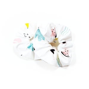 Scrunchie/ Λαστιχάκι μαλλιών 'summer time' - 1 τεμάχιο - ύφασμα, απαραίτητα καλοκαιρινά αξεσουάρ, λαστιχάκια μαλλιών - 2