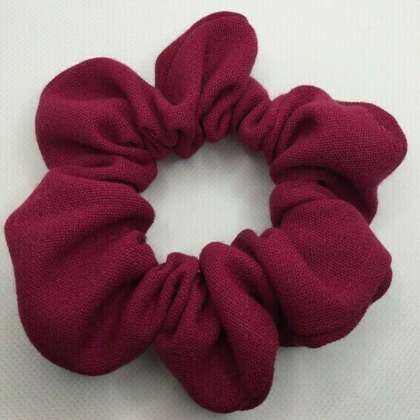 Υφασμάτινο λαστιχάκι scrunchie fuchsia - ύφασμα, μαλλιά, για τα μαλλιά, δώρα για γυναίκες, λαστιχάκια μαλλιών - 3